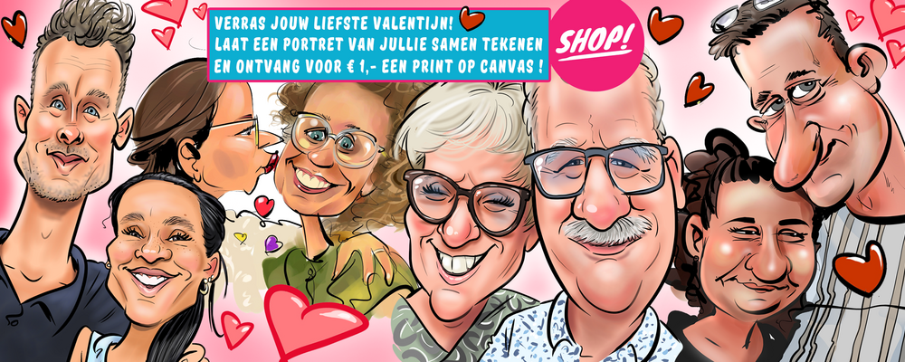 Valentijns-actie! Kies 'canvas Valentijnsactie' bij producten en krijg de canvas (30x20cm) voor € 1,- incl. verzendkosten!